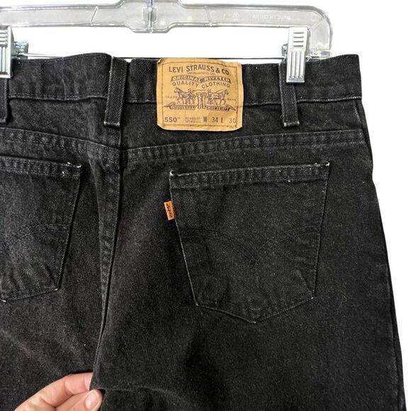 Levi's 550 Men's Vintage 1994 Orange Tab Black Made in USA Straight Leg 34W 30L - Picture 9 of 16